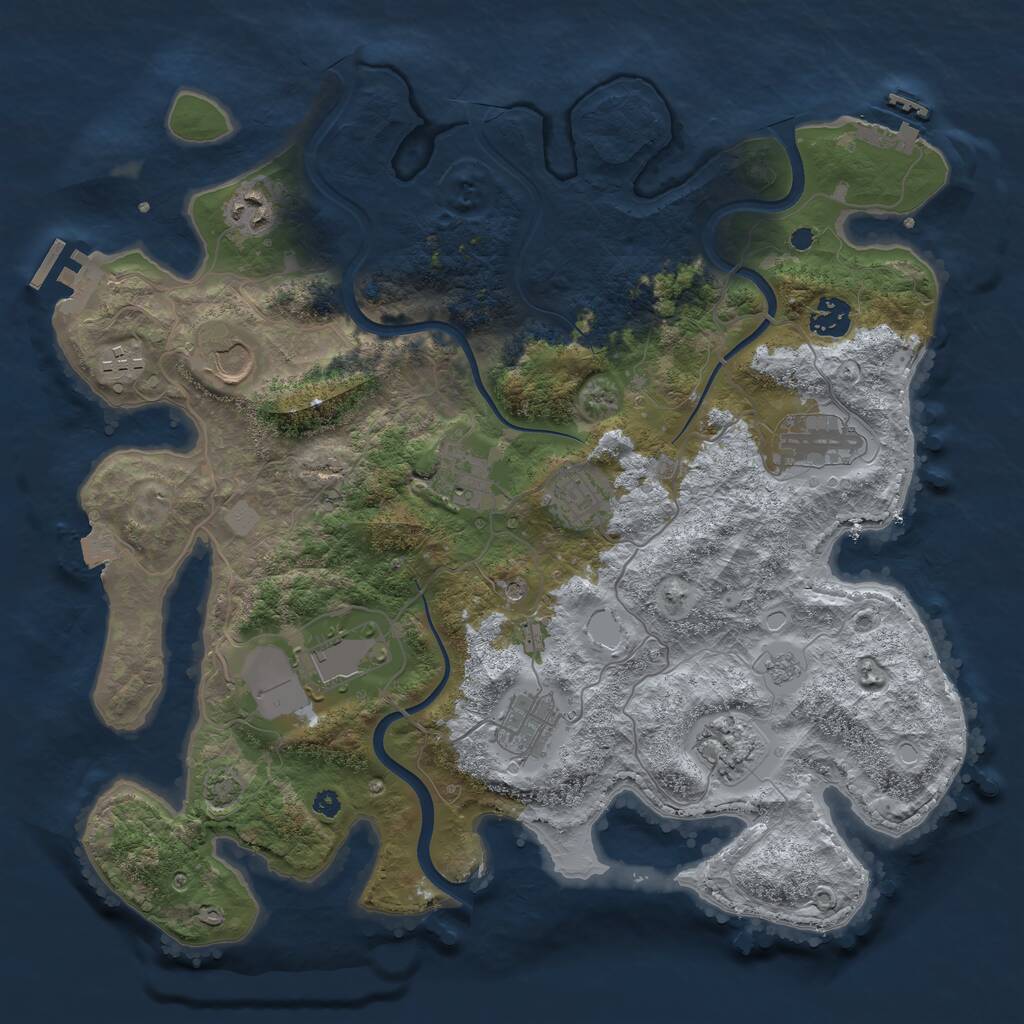 Rust Map: Procedural Map, Size: 3750, Seed: 435294253, 16 Monuments
