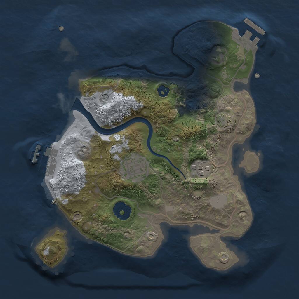 Rust Map: Procedural Map, Size: 2500, Seed: 51662, 7 Monuments