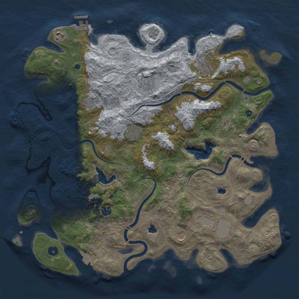 Rust Map: Procedural Map, Size: 4500, Seed: 537769705, 16 Monuments