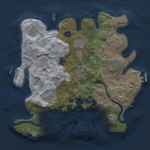 Thumbnail Rust Map: Procedural Map, Size: 3500, Seed: 1107388360, 17 Monuments