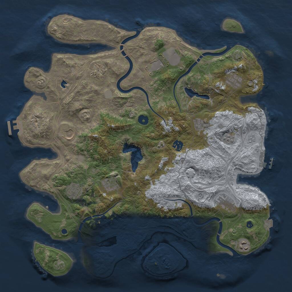 Rust Map: Procedural Map, Size: 4250, Seed: 1590337278, 17 Monuments
