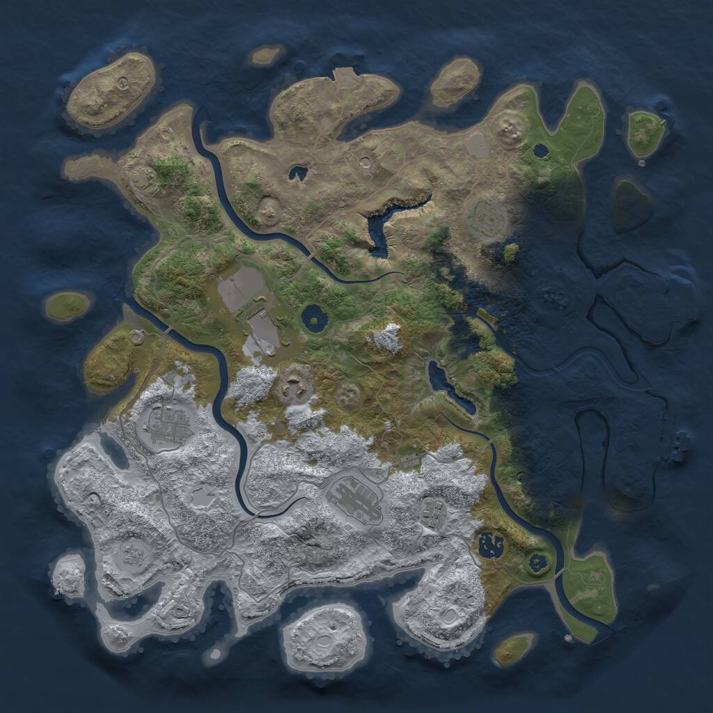 Rust Map: Procedural Map, Size: 4050, Seed: 781486345, 13 Monuments