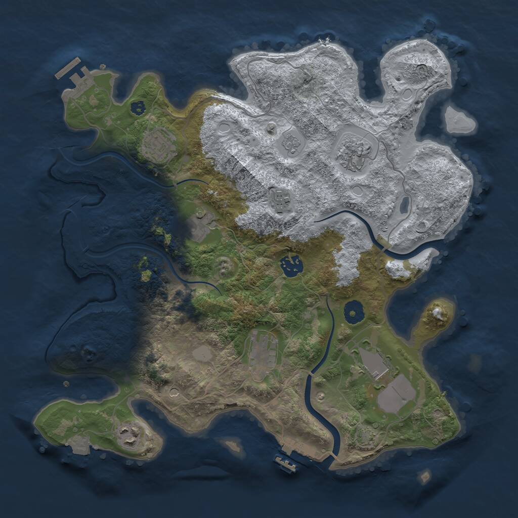 Rust Map: Procedural Map, Size: 3500, Seed: 252457487, 14 Monuments