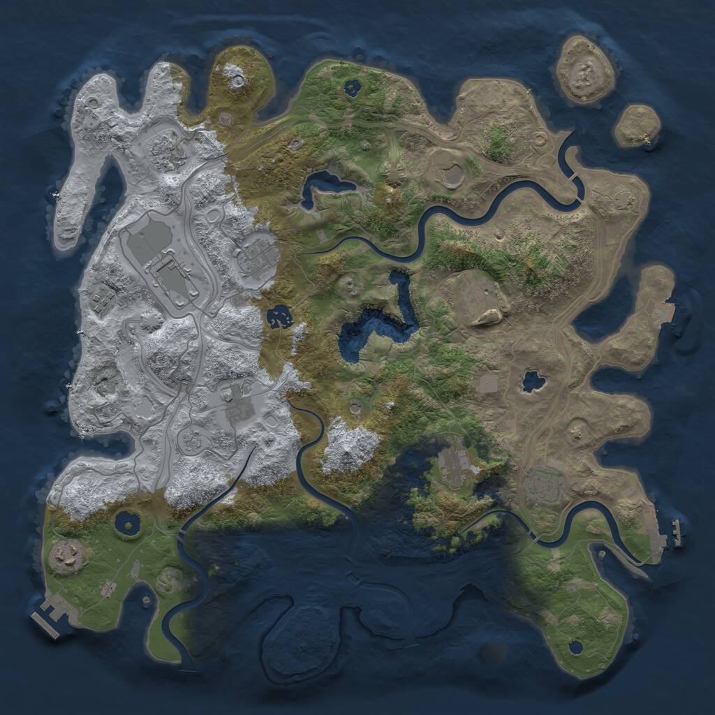 Rust Map: Procedural Map, Size: 4250, Seed: 2135462890, 17 Monuments