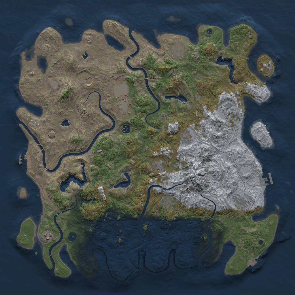 Rust Map: Procedural Map, Size: 5000, Seed: 80879087, 17 Monuments