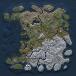Thumbnail Rust Map: Procedural Map, Size: 4250, Seed: 1686923301, 13 Monuments