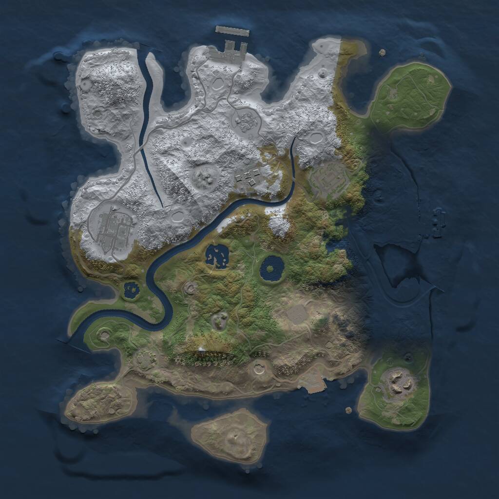 Rust Map: Procedural Map, Size: 3000, Seed: 5559655, 11 Monuments