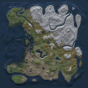Thumbnail Rust Map: Procedural Map, Size: 4500, Seed: 481117658, 15 Monuments