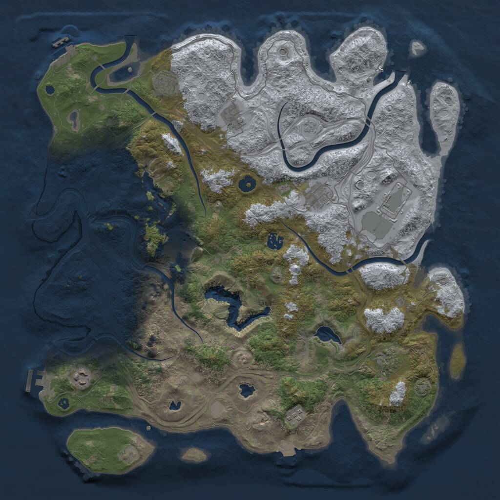 Rust Map: Procedural Map, Size: 4500, Seed: 481117658, 15 Monuments