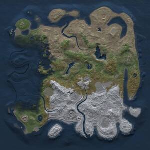 Thumbnail Rust Map: Procedural Map, Size: 4000, Seed: 1351365342, 16 Monuments