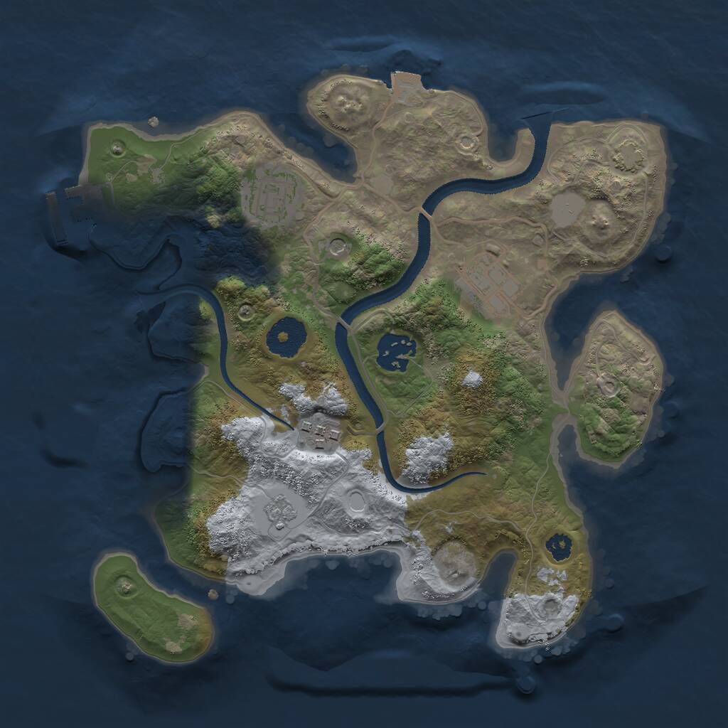 Rust Map: Procedural Map, Size: 2800, Seed: 57801, 9 Monuments