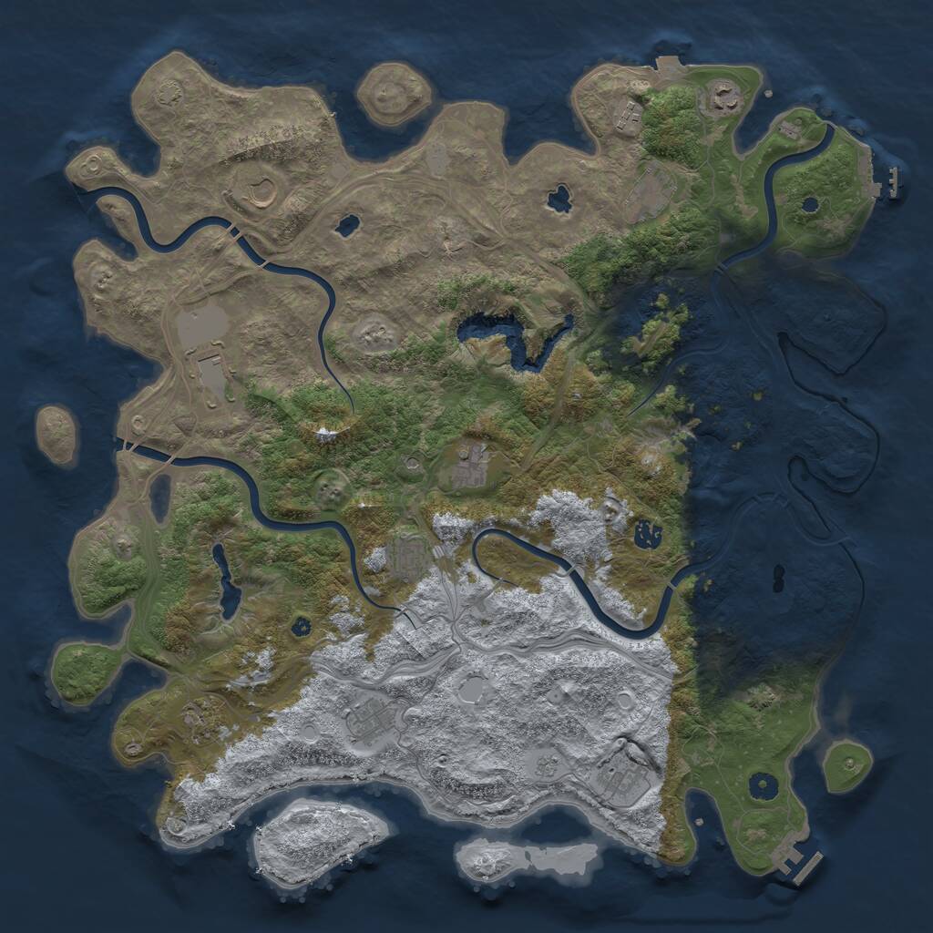 Rust Map: Procedural Map, Size: 4800, Seed: 558691533, 17 Monuments