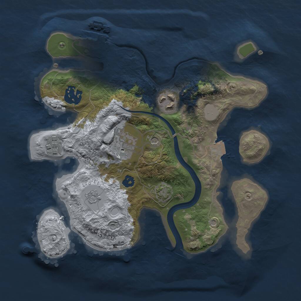 Rust Map: Procedural Map, Size: 2500, Seed: 112675536, 9 Monuments