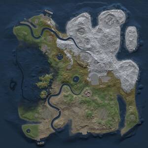 Thumbnail Rust Map: Procedural Map, Size: 3500, Seed: 1606453374, 15 Monuments