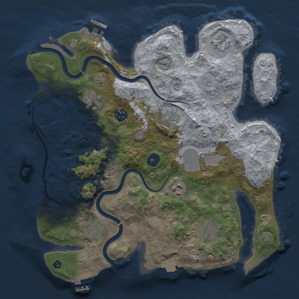 Rust Map: Procedural Map, Size: 3500, Seed: 1606453374, 15 Monuments