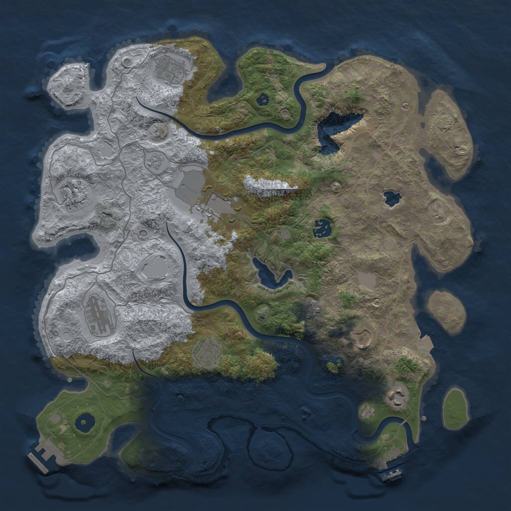 Rust Map: Procedural Map, Size: 4000, Seed: 1541322684, 15 Monuments