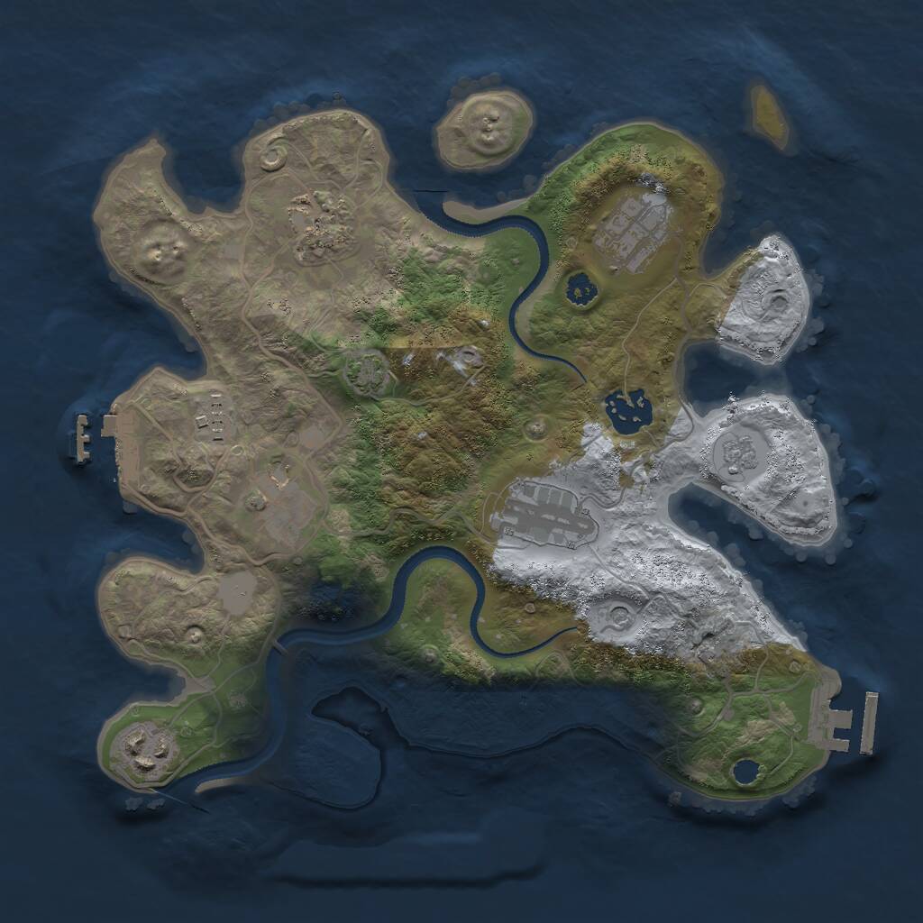 Rust Map: Procedural Map, Size: 3000, Seed: 7039, 13 Monuments