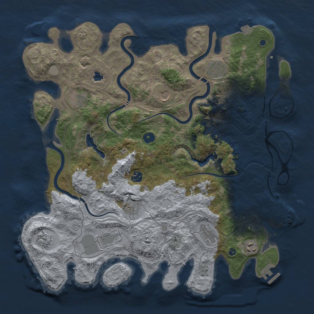 Rust Map: Procedural Map, Size: 4250, Seed: 51406219, 16 Monuments