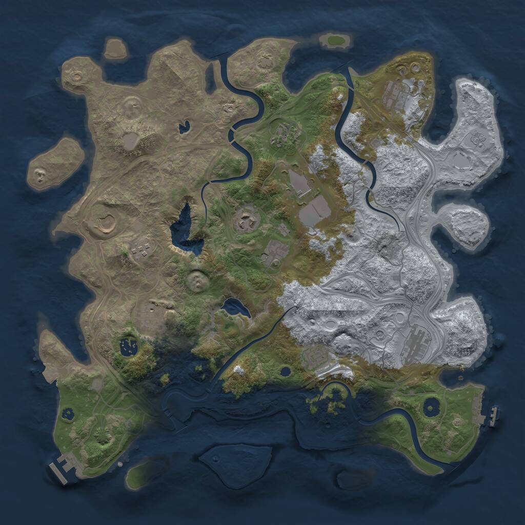 Rust Map: Procedural Map, Size: 4250, Seed: 500362644, 17 Monuments