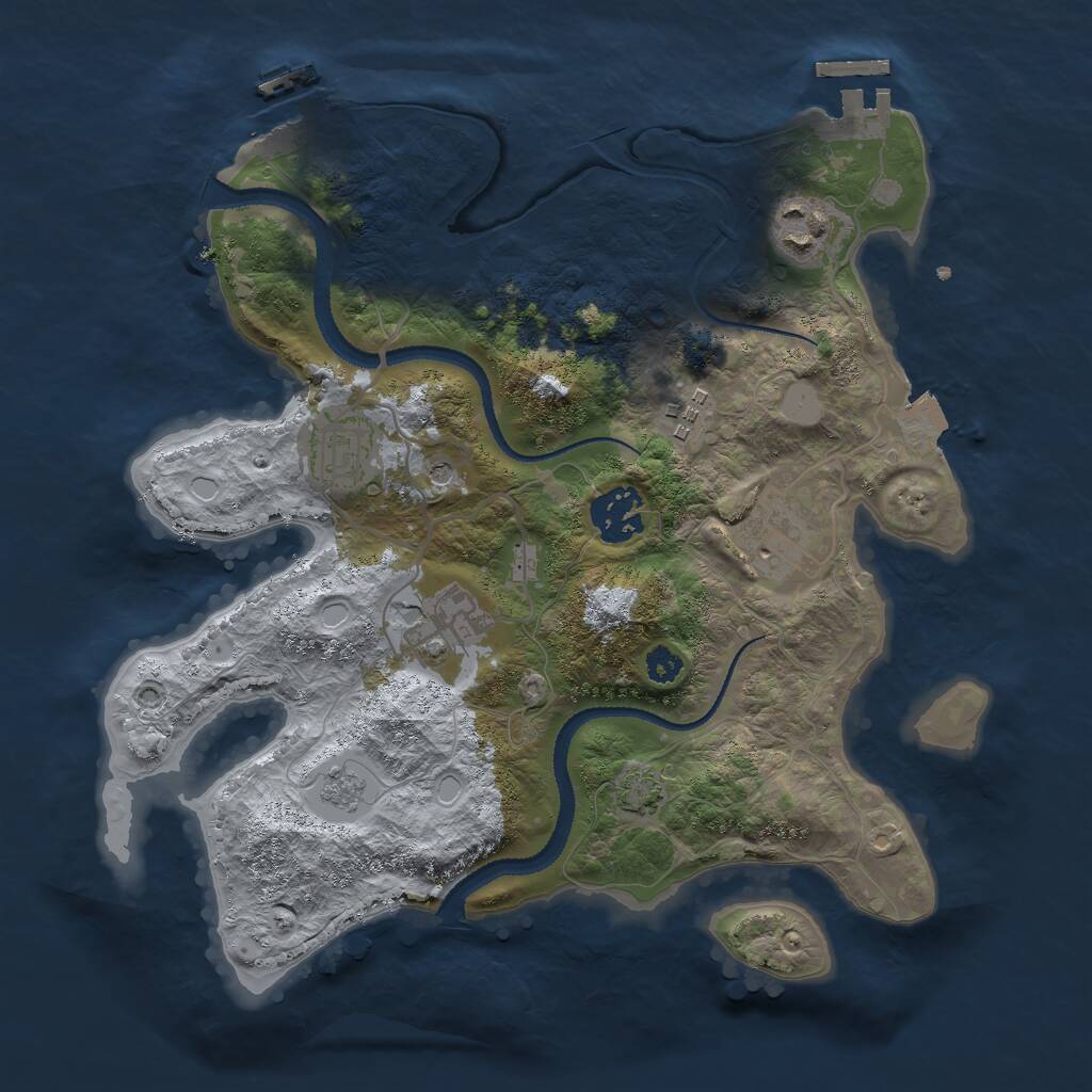 Rust Map: Procedural Map, Size: 3000, Seed: 42067, 12 Monuments