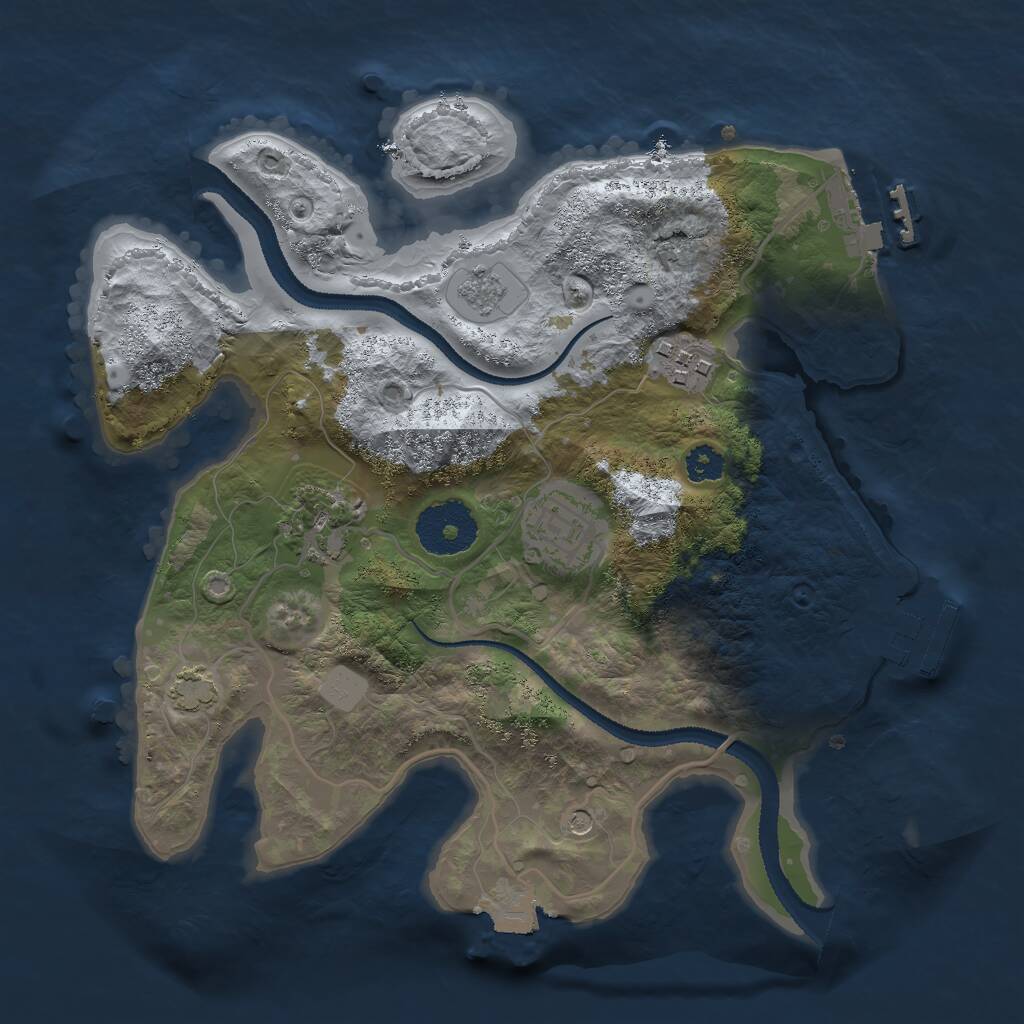 Rust Map: Procedural Map, Size: 2700, Seed: 684250853, 9 Monuments