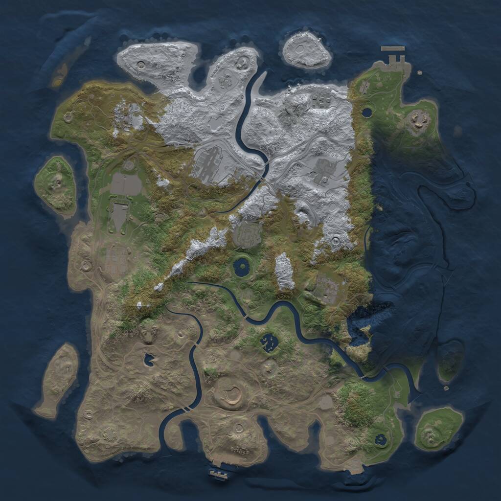 Rust Map: Procedural Map, Size: 4250, Seed: 1791783109, 17 Monuments