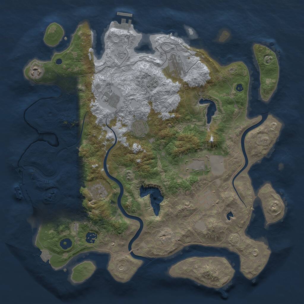 Rust Map: Procedural Map, Size: 4000, Seed: 544740877, 15 Monuments