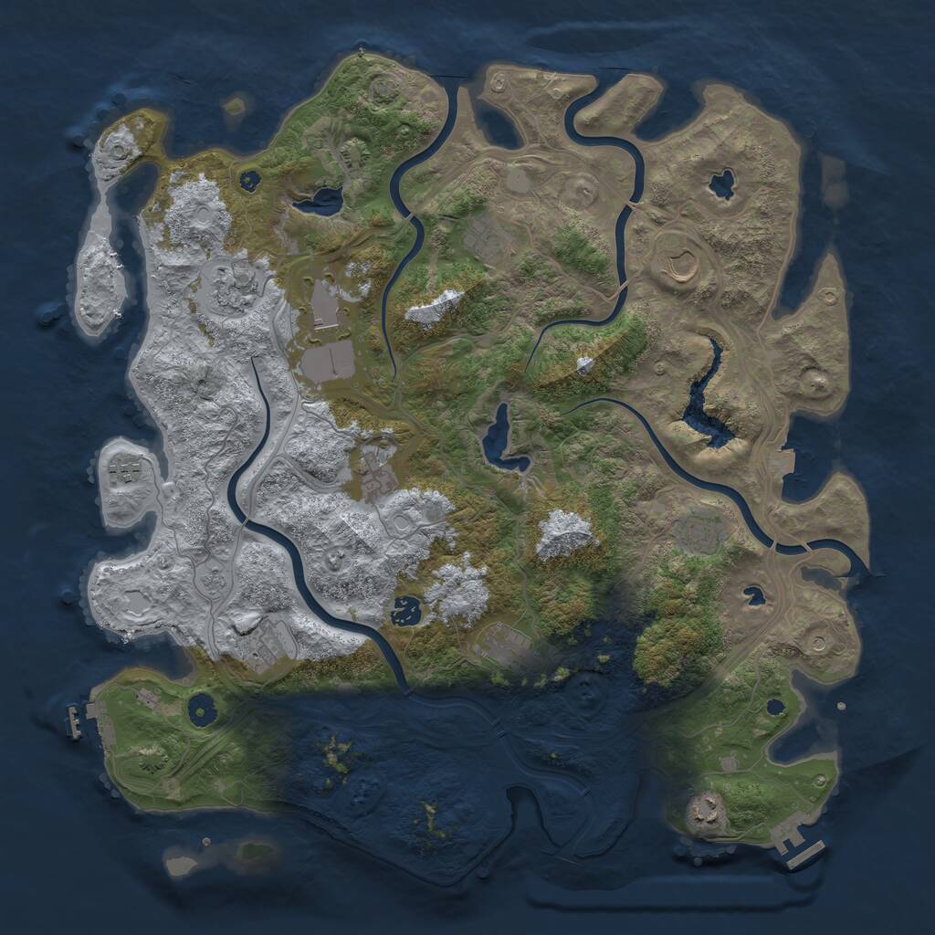 Rust Map: Procedural Map, Size: 4500, Seed: 780903019, 17 Monuments