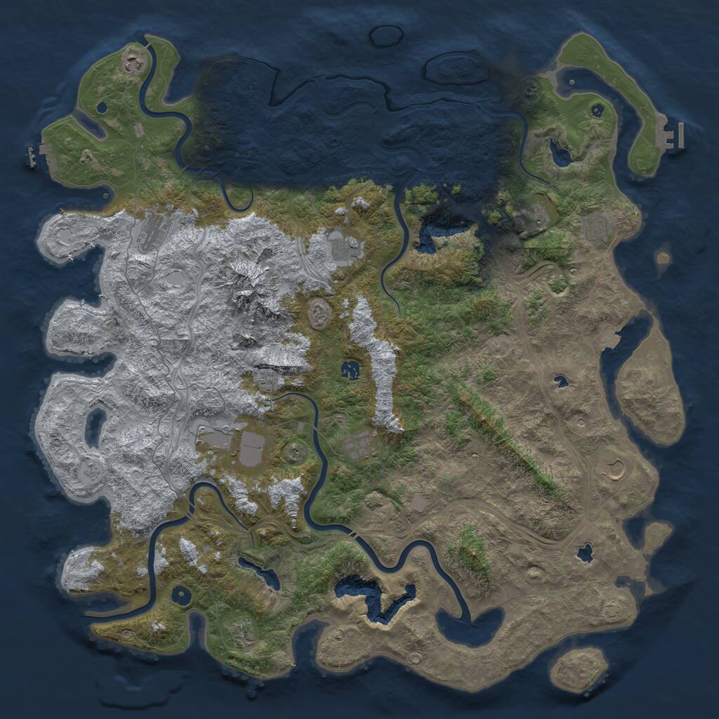 Rust Map: Procedural Map, Size: 5500, Seed: 230537472, 17 Monuments