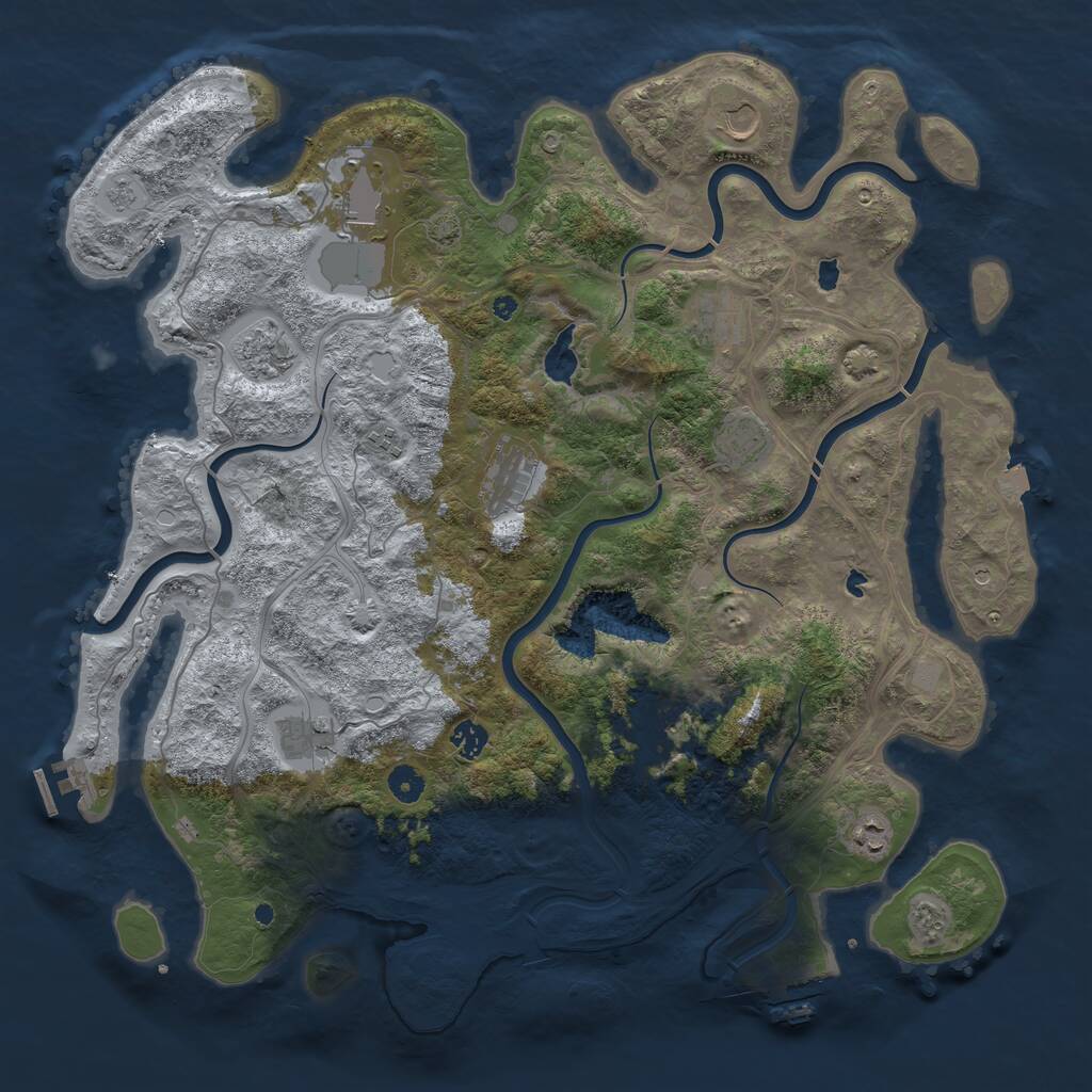 Rust Map: Procedural Map, Size: 4500, Seed: 1686273805, 17 Monuments