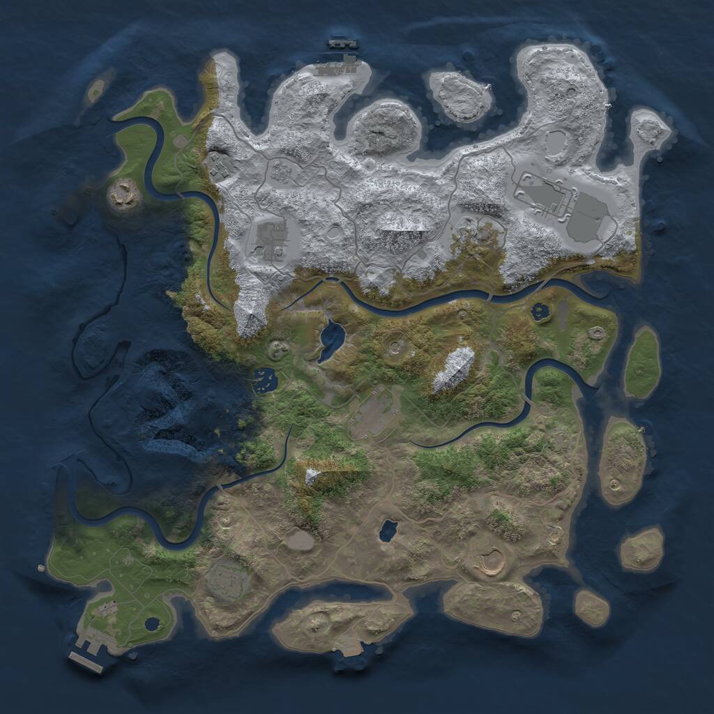 Rust Map: Procedural Map, Size: 4050, Seed: 404858317, 15 Monuments