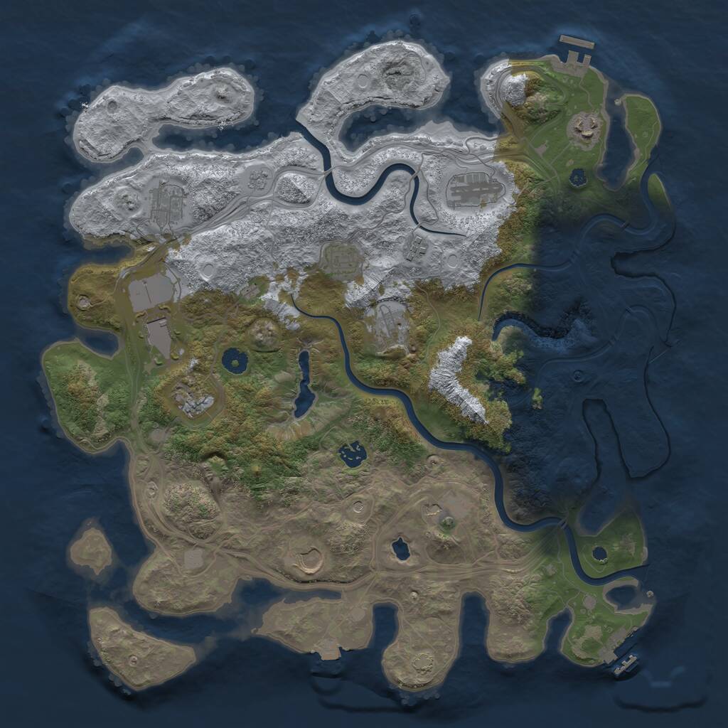 Rust Map: Procedural Map, Size: 4250, Seed: 761328628, 17 Monuments