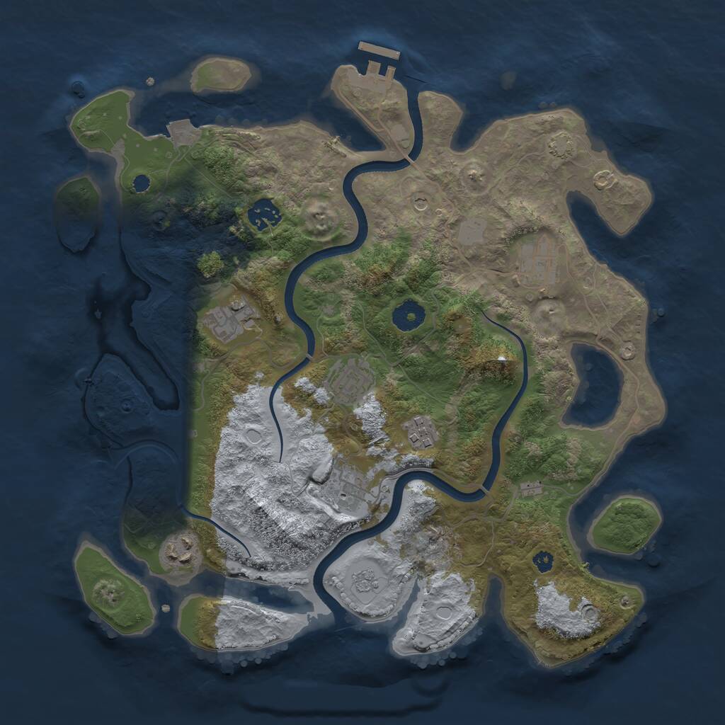 Rust Map: Procedural Map, Size: 3500, Seed: 1382020140, 12 Monuments