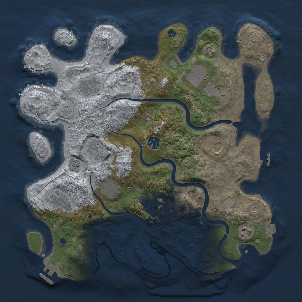 Rust Map: Procedural Map, Size: 3750, Seed: 146602472, 16 Monuments