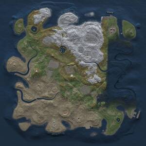 Thumbnail Rust Map: Procedural Map, Size: 3750, Seed: 1387064457, 17 Monuments