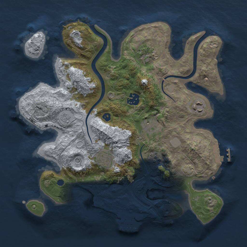 Rust Map: Procedural Map, Size: 3000, Seed: 1618449306, 12 Monuments