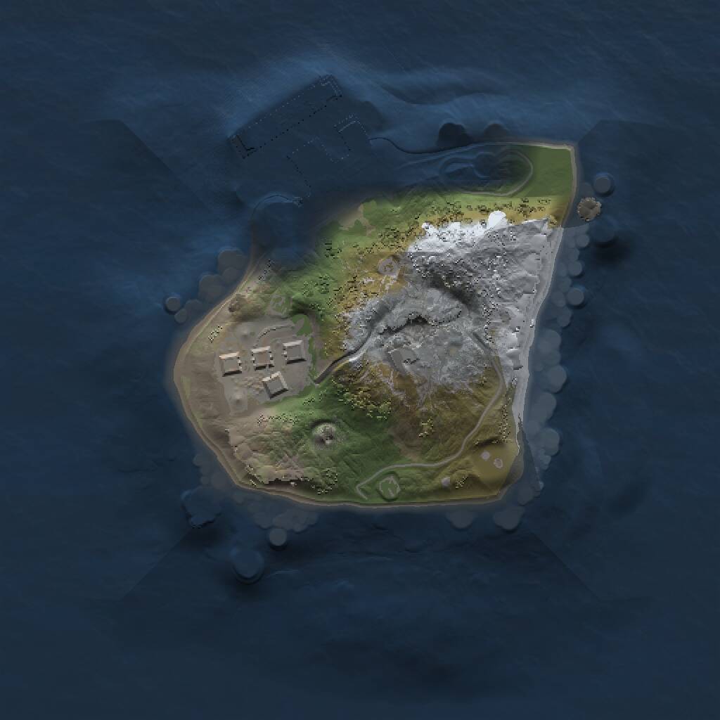 Rust Map: Procedural Map, Size: 1250, Seed: 1115386149, 3 Monuments