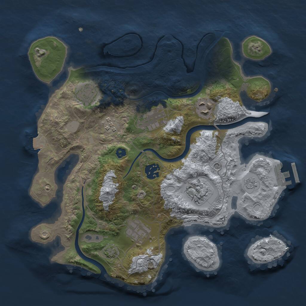 Rust Map: Procedural Map, Size: 3000, Seed: 735194, 12 Monuments