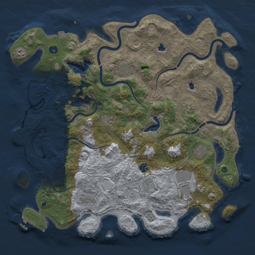 Rust Map: Procedural Map, Size: 4500, Seed: 178734867, 17 Monuments