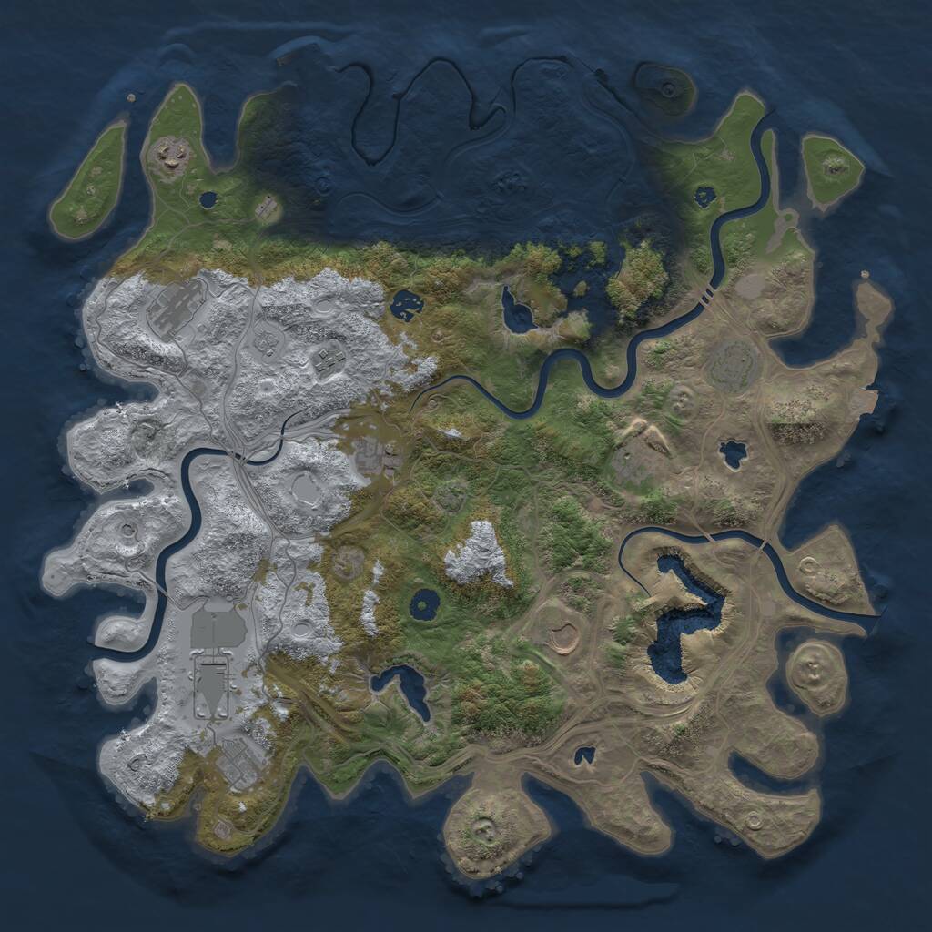 Rust Map: Procedural Map, Size: 4500, Seed: 33344567, 15 Monuments