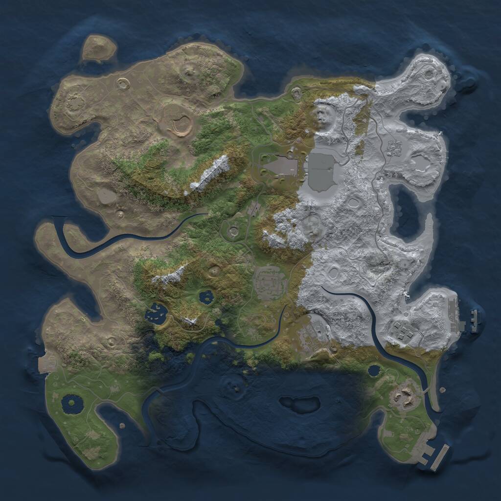 Rust Map: Procedural Map, Size: 3500, Seed: 11046, 13 Monuments