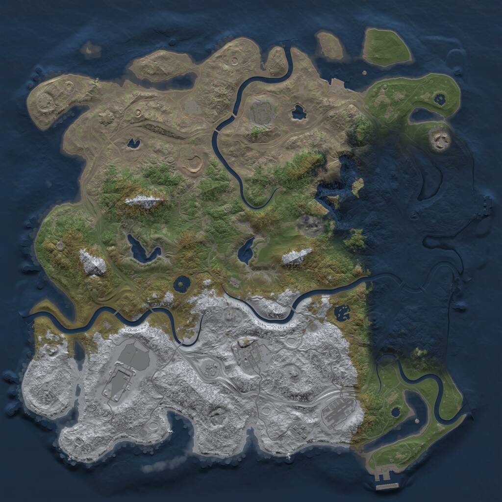 Rust Map: Procedural Map, Size: 4500, Seed: 1904746379, 14 Monuments