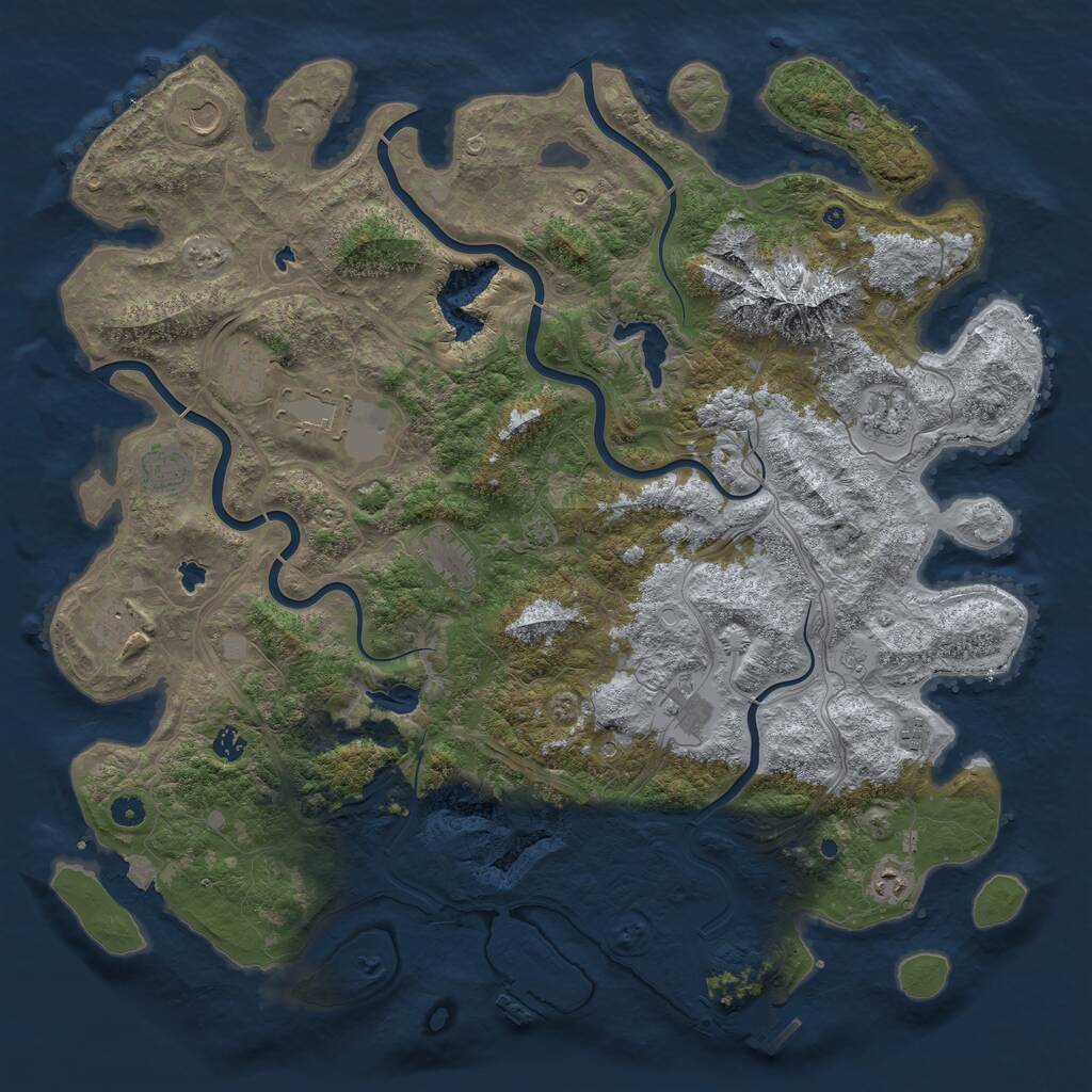 Rust Map: Procedural Map, Size: 5000, Seed: 223442274, 17 Monuments