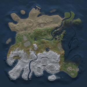 Thumbnail Rust Map: Procedural Map, Size: 3500, Seed: 385721748, 14 Monuments