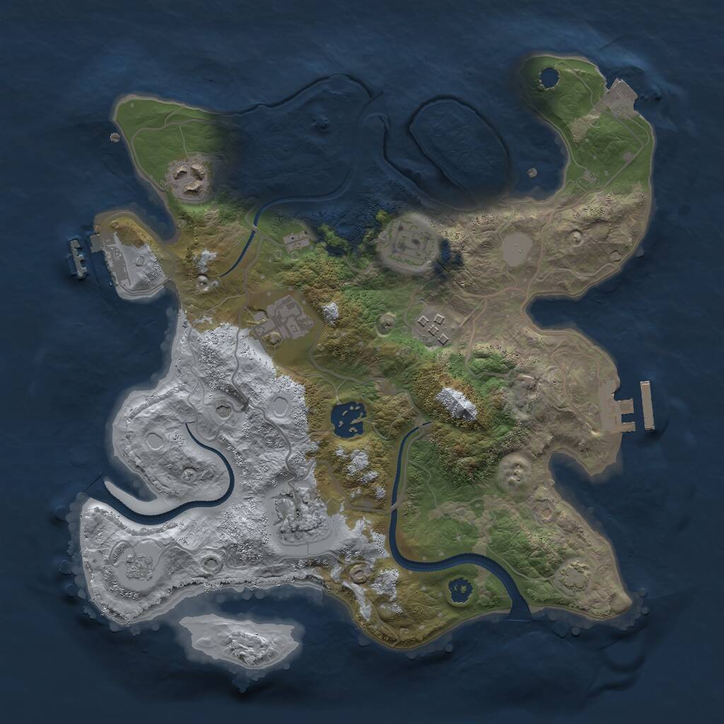 Rust Map: Procedural Map, Size: 3000, Seed: 795328, 12 Monuments