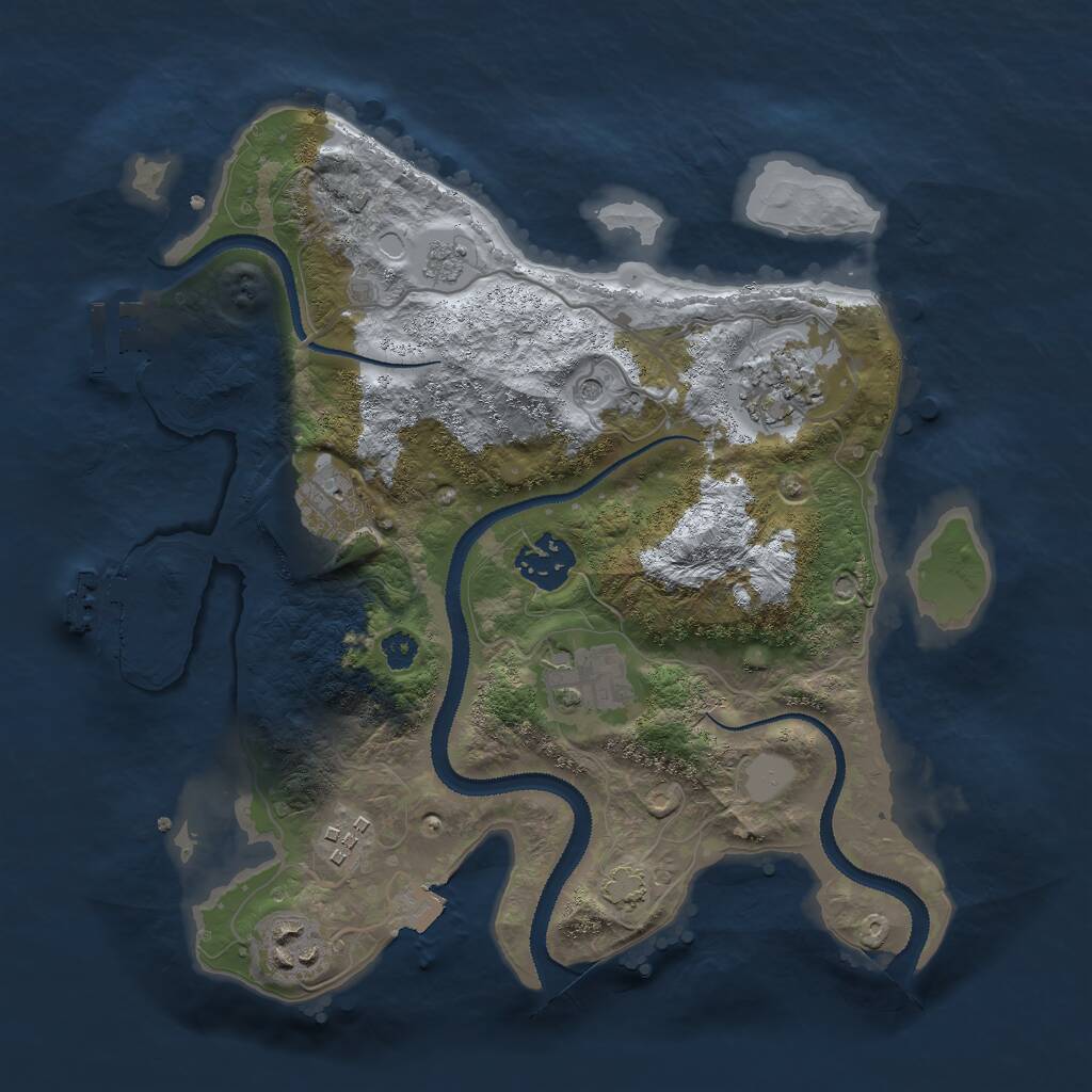 Rust Map: Procedural Map, Size: 3000, Seed: 201261126, 12 Monuments