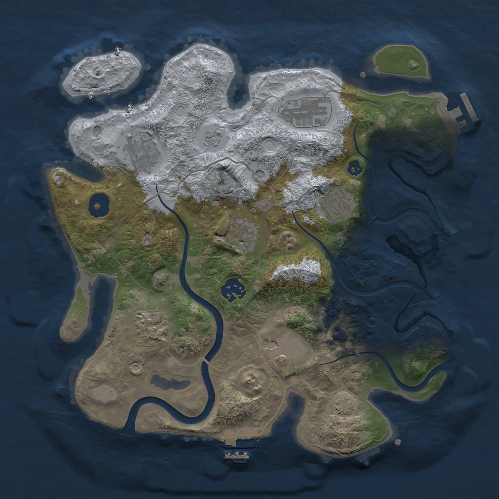 Rust Map: Procedural Map, Size: 3250, Seed: 931246716, 14 Monuments