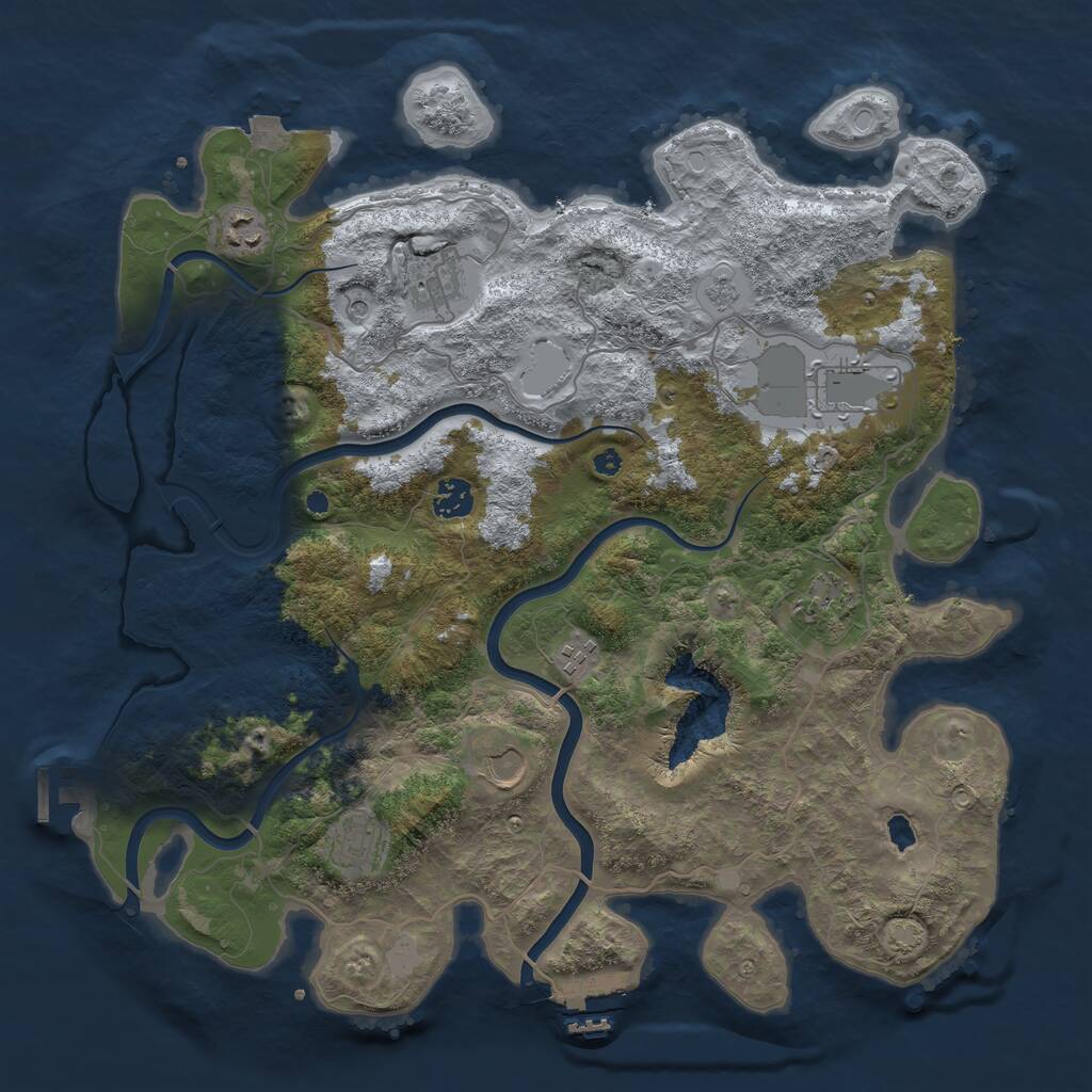 Rust Map: Procedural Map, Size: 4000, Seed: 1655881169, 14 Monuments
