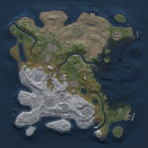Thumbnail Rust Map: Procedural Map, Size: 3750, Seed: 648264919, 17 Monuments
