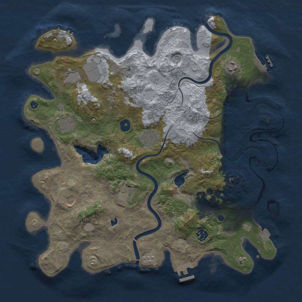 Rust Map: Procedural Map, Size: 4000, Seed: 39084899, 15 Monuments